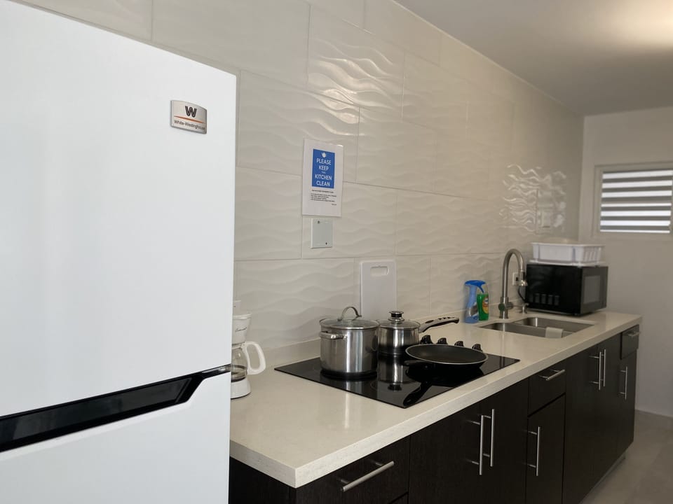 Family Apartment, 2 Bedrooms, Kitchen, Oceanfront | Private kitchen | Full-size fridge, microwave, stovetop, coffee/tea maker