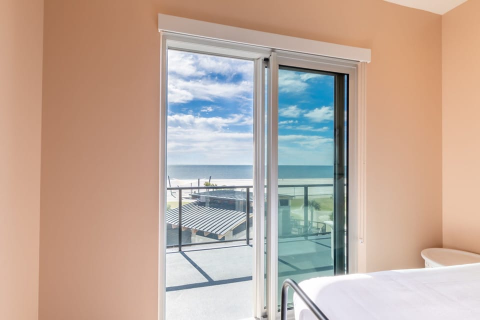 Balcony access from bedroom overlooking the Gulf of Mexico