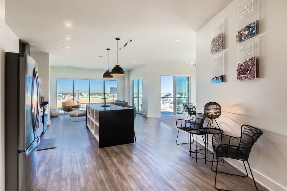 Spacious kitchen equipped with modern appliances and cooking basics to make you favorite meals!