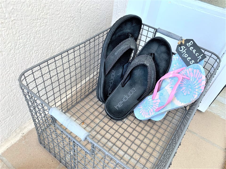 A place to store your beach shoes at the front door