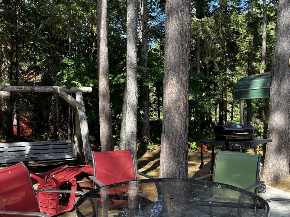 Outdoor area w/Firepit and grill 