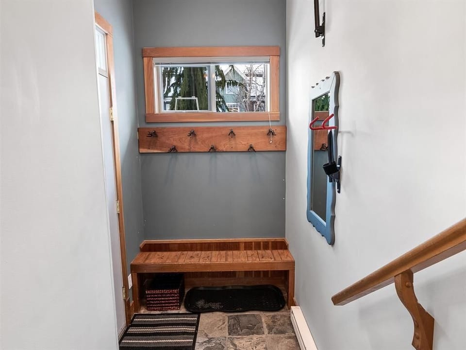 Ski and bike storage inside unit