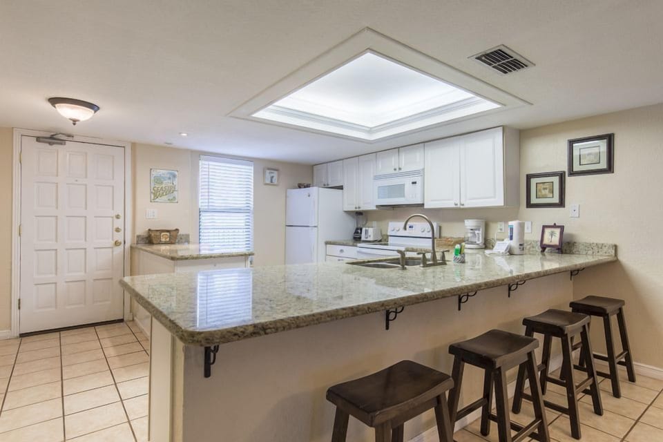 The kitchen and bar area make for the perfect appetizer setting