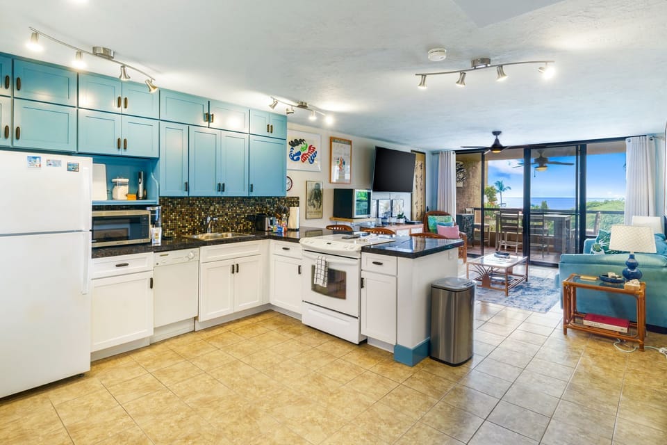 Kitchen stocked with all the gadgets needed 