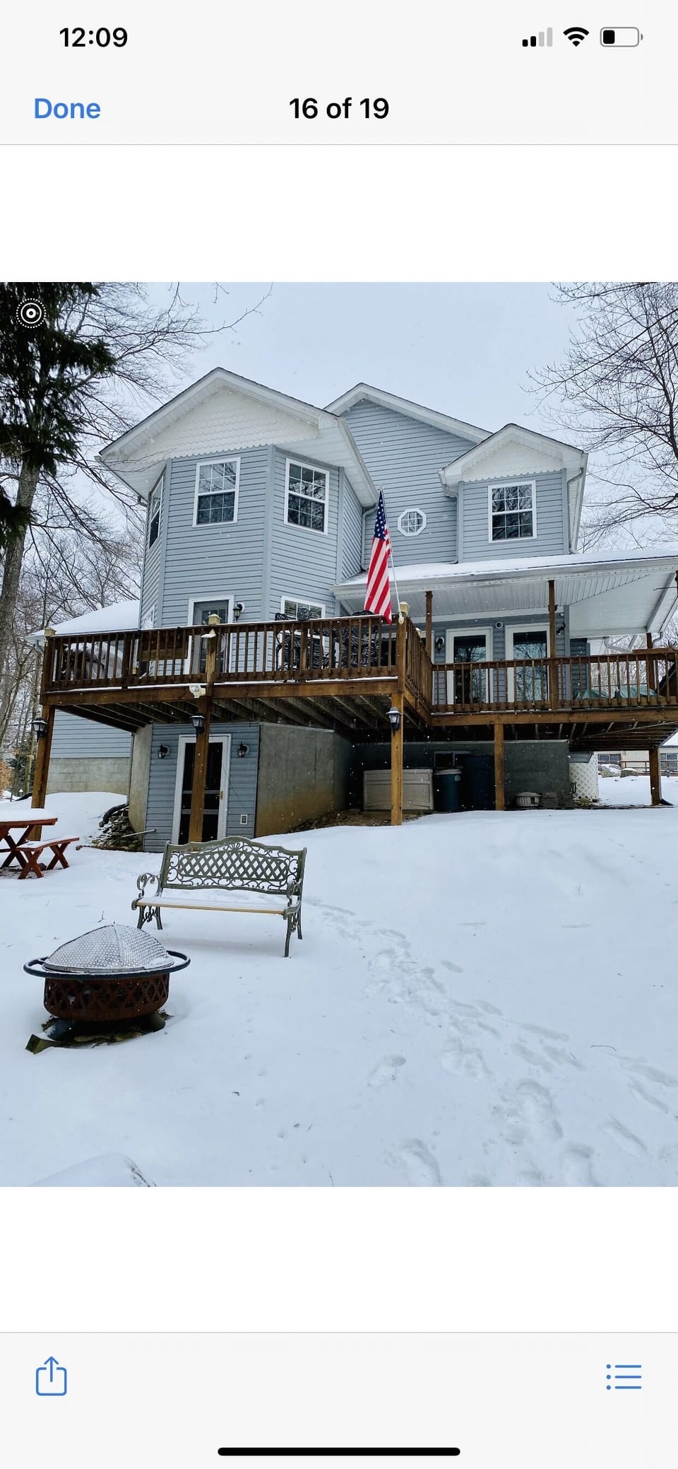 Back of the house on a snow day