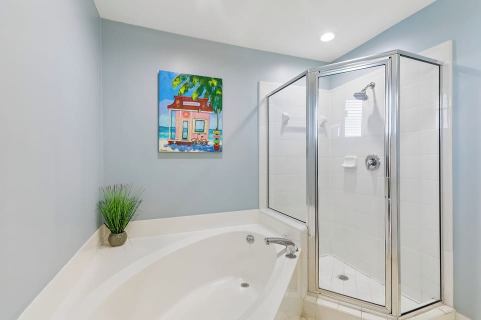 Master Bath with Tub and Walk In Shower