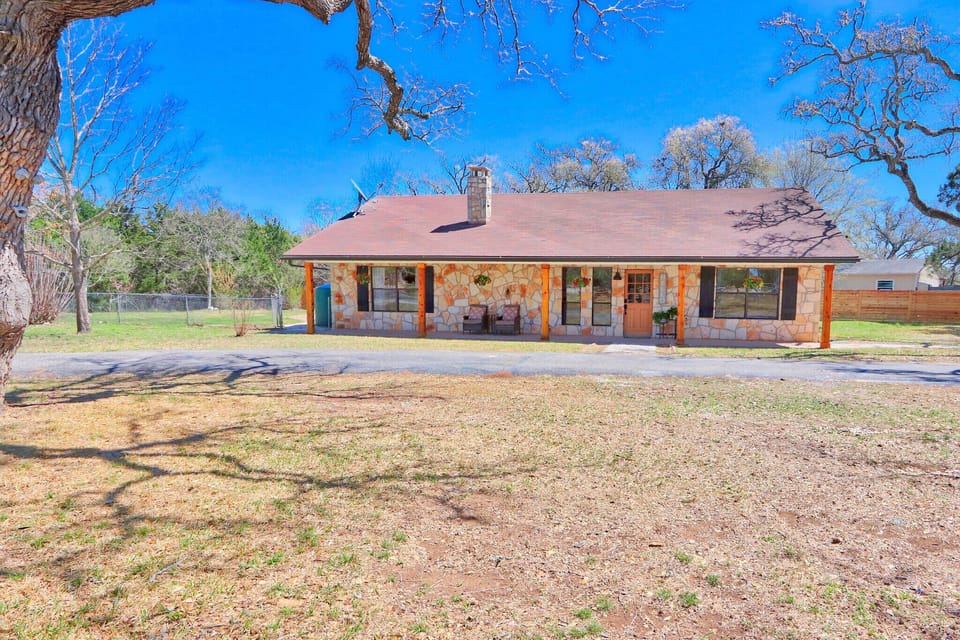 Front of the house with entry driveway
