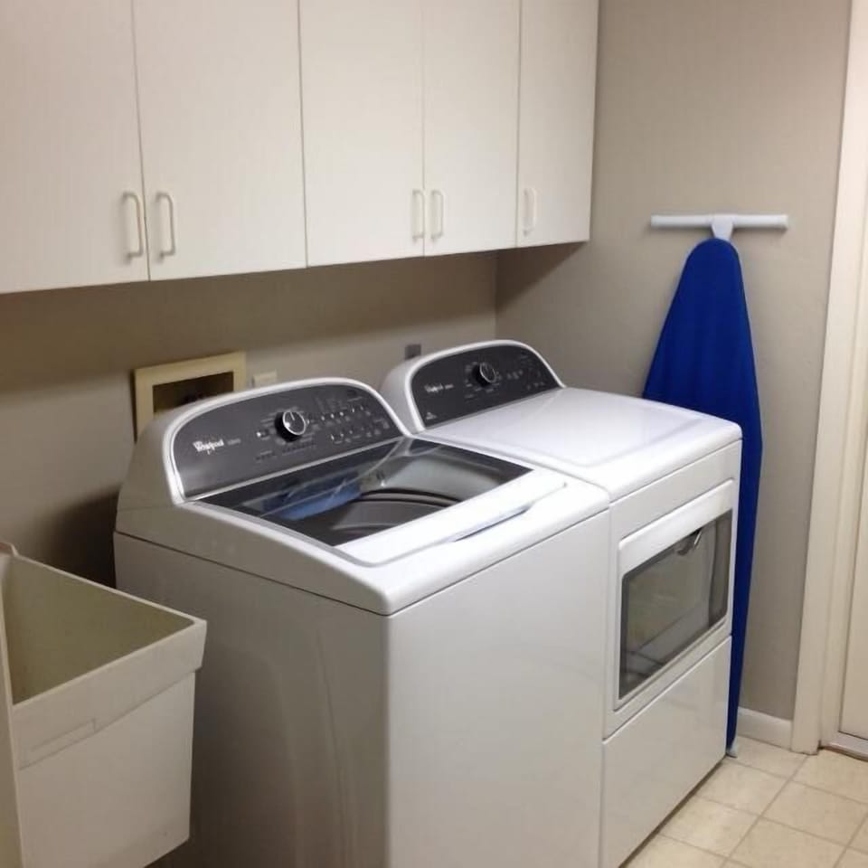 Large high efficiency washer and dryer.
