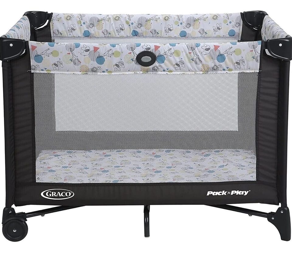 Graco Pack and Play Portable Playard, Push Button Compact Fold, Carnival.