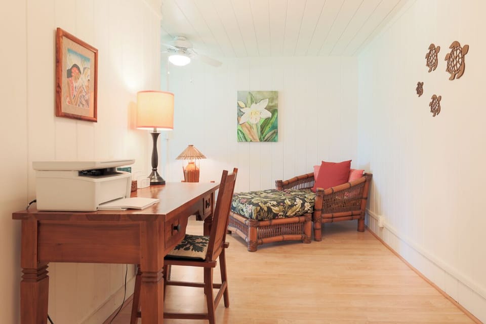 Dedicated office space for guests needing to stay connected.