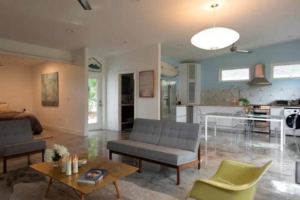 Very bright open concept with polished concrete floors 