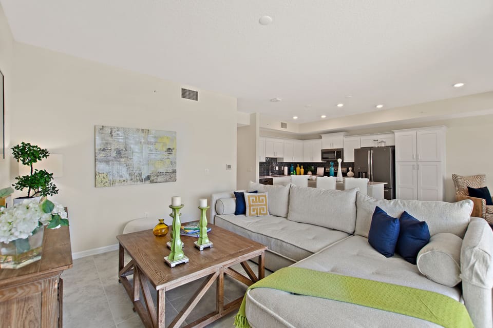 Well-lit living room