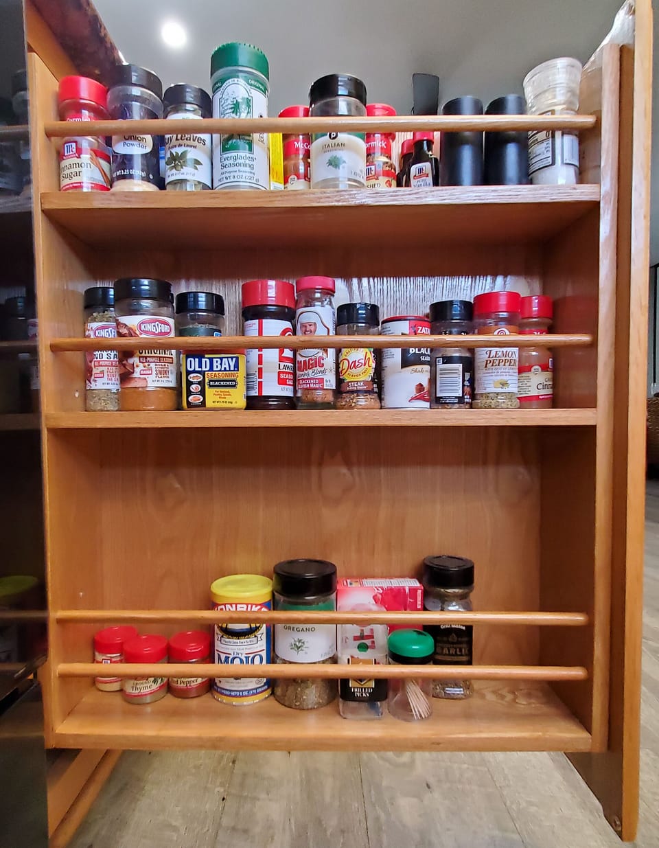 stocked spice rack
