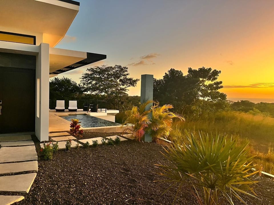 Private pool with an ocean view.