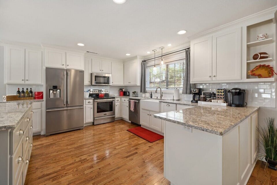 Our kitchen is fully equipped with top-of-the-line appliances and all of the essentials you'll need to create your favorite dishes!