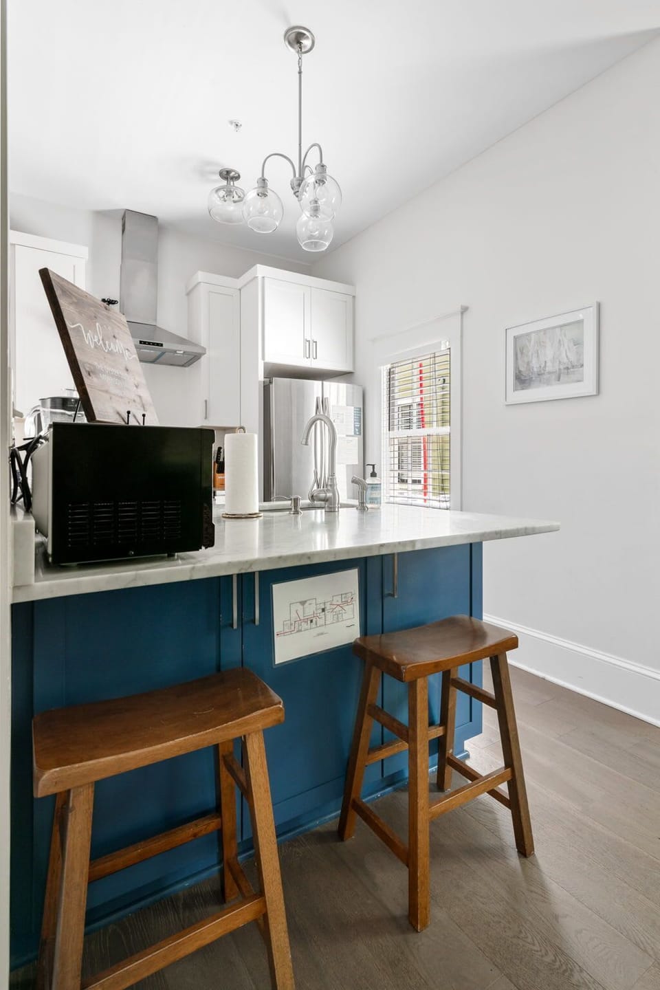 Casual dining nook perfect for two – whether you're enjoying takeout or a homemade feast.