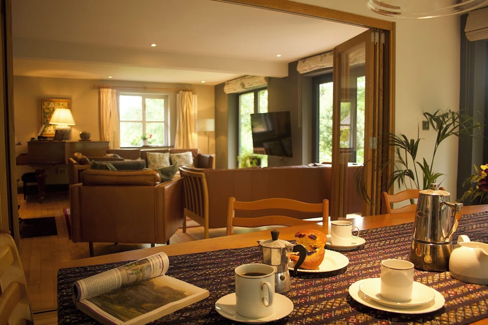 View of the living room from the dining room