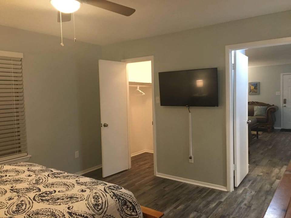 HUGE closet! All for you! Watch TV in bed.