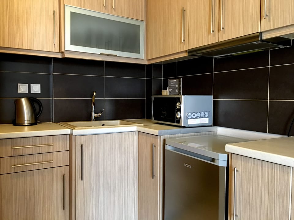 Fridge, microwave, freezer