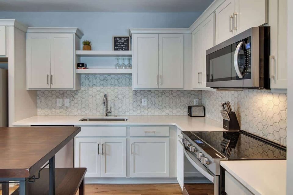Indulge in the luxury of extensive counter space, ideal for meal prep or ordering in!