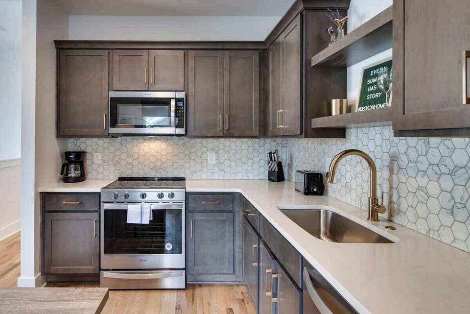 The ample counter space in our home is perfectly suited for whipping up delicious home-cooked meals with ease.
