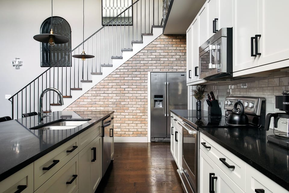 The open concept kitchen is a dream to cook in