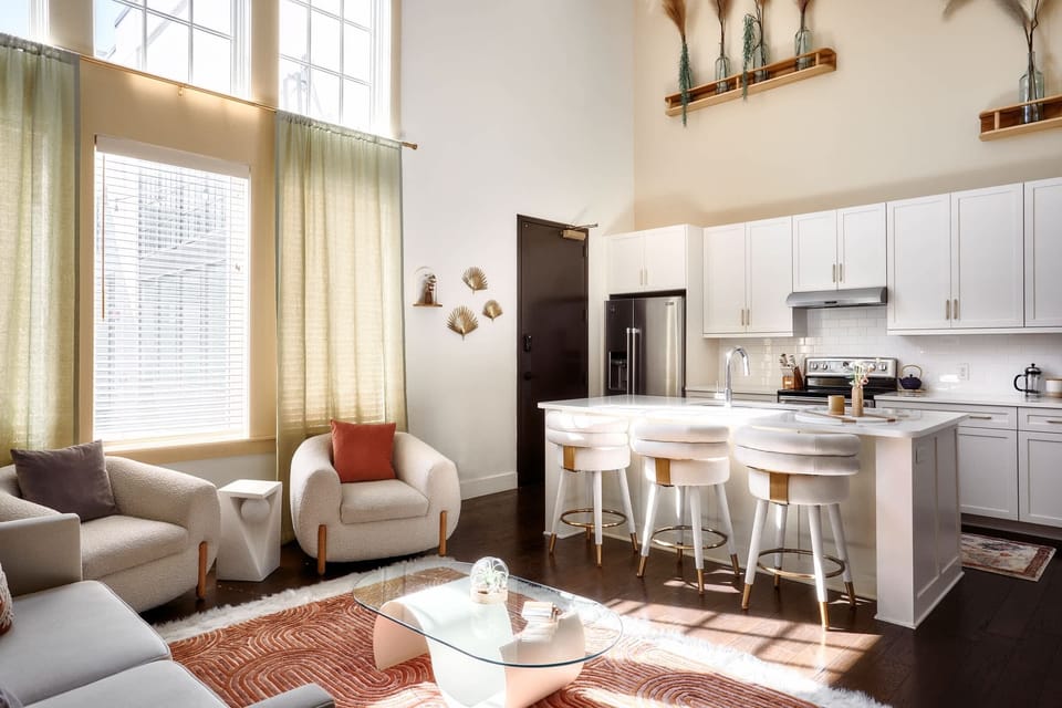 Eat, talk, and kick back together in the open concept great room