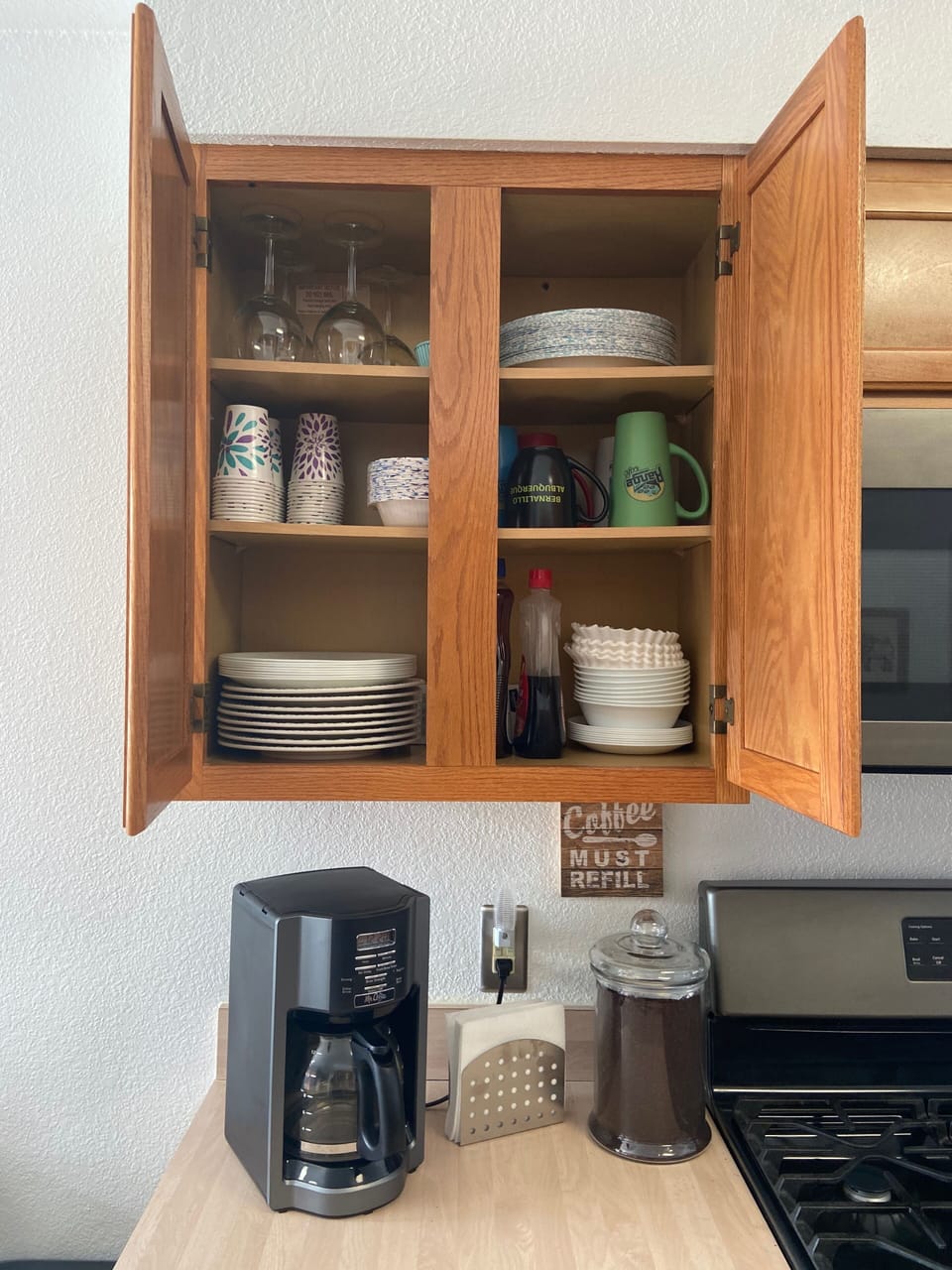 Fully Stocked Cabinets