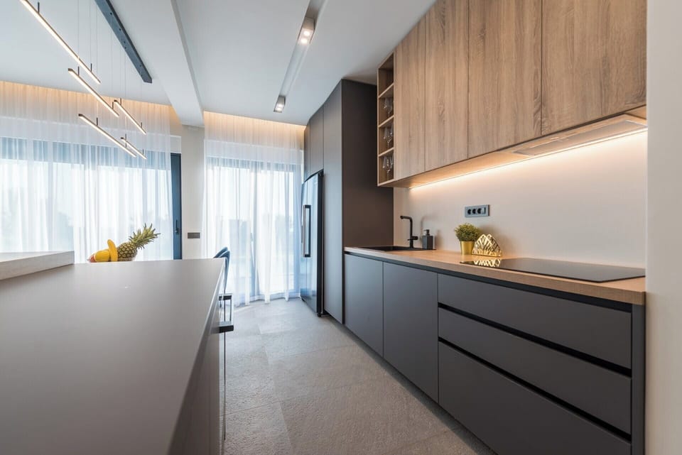 Exclusive Villa, Hot Tub, Beach View | Private kitchen | Fridge, microwave, oven, stovetop