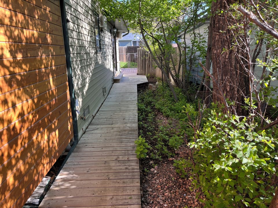 Boardwalk that leads to exterior door
