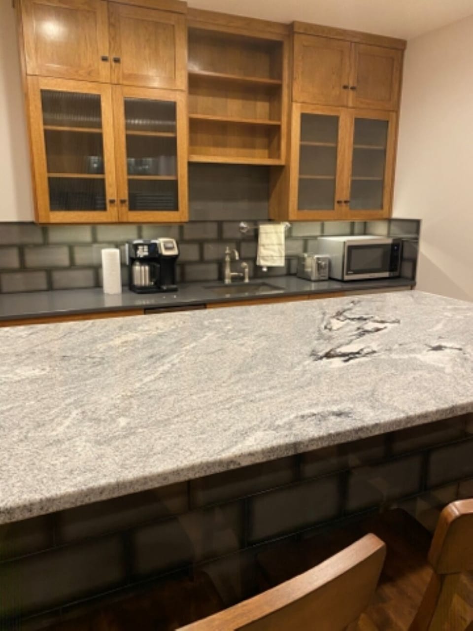Spacious kitchen and plenty of spices, coffee maker and cooking utensils.