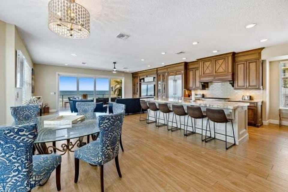 Open dining area with easy access to the kitchen and living room.