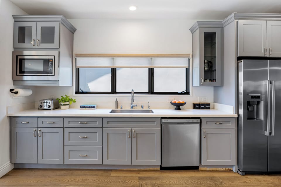 Modern kitchen appliances.