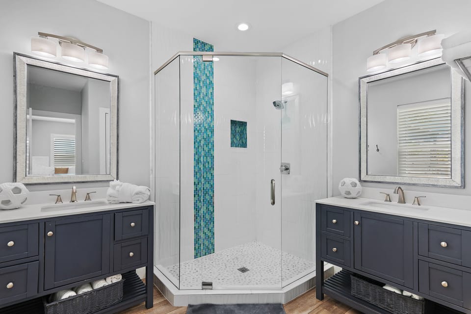 Master ensuite bathroom with large walk-in shower