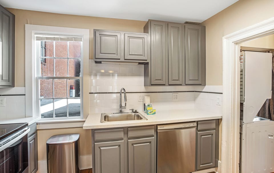 The kitchen is fully stocked with everything you need.