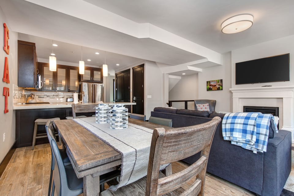 Dining Area with seating for six and private patio access