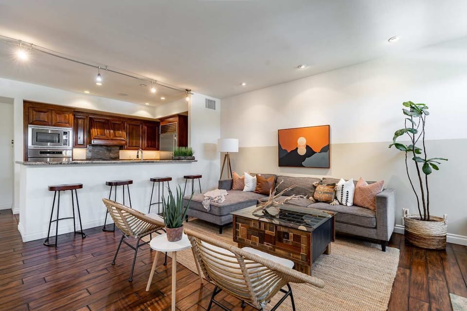 Living Room | Kitchen | Earth Toned Interiors