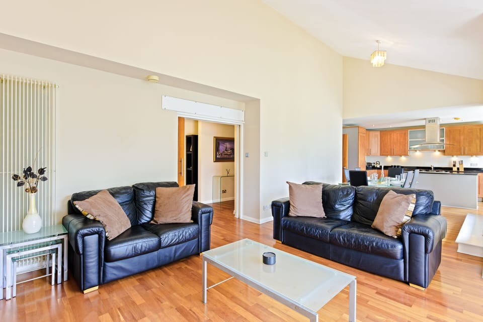 City Apartment | Living area | 50-inch flat-screen TV with digital channels, TV
