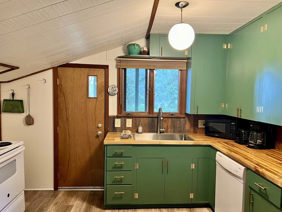 Kitchen with butcher block counter