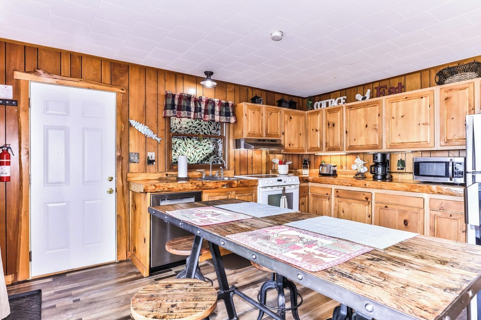 Plenty of space for meal prep on the beautiful countertops.