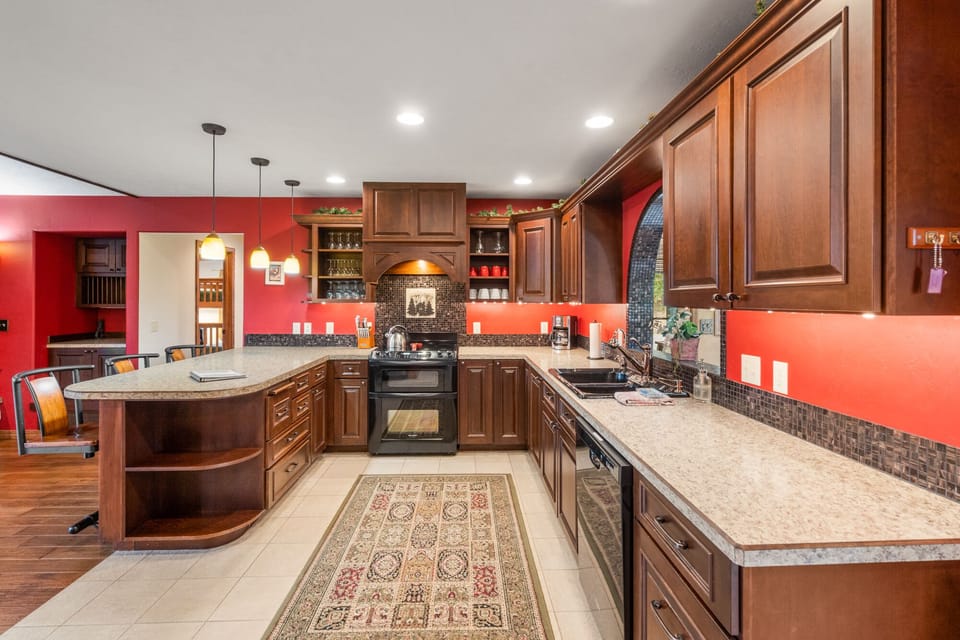 Full kitchen available with drip coffee maker.