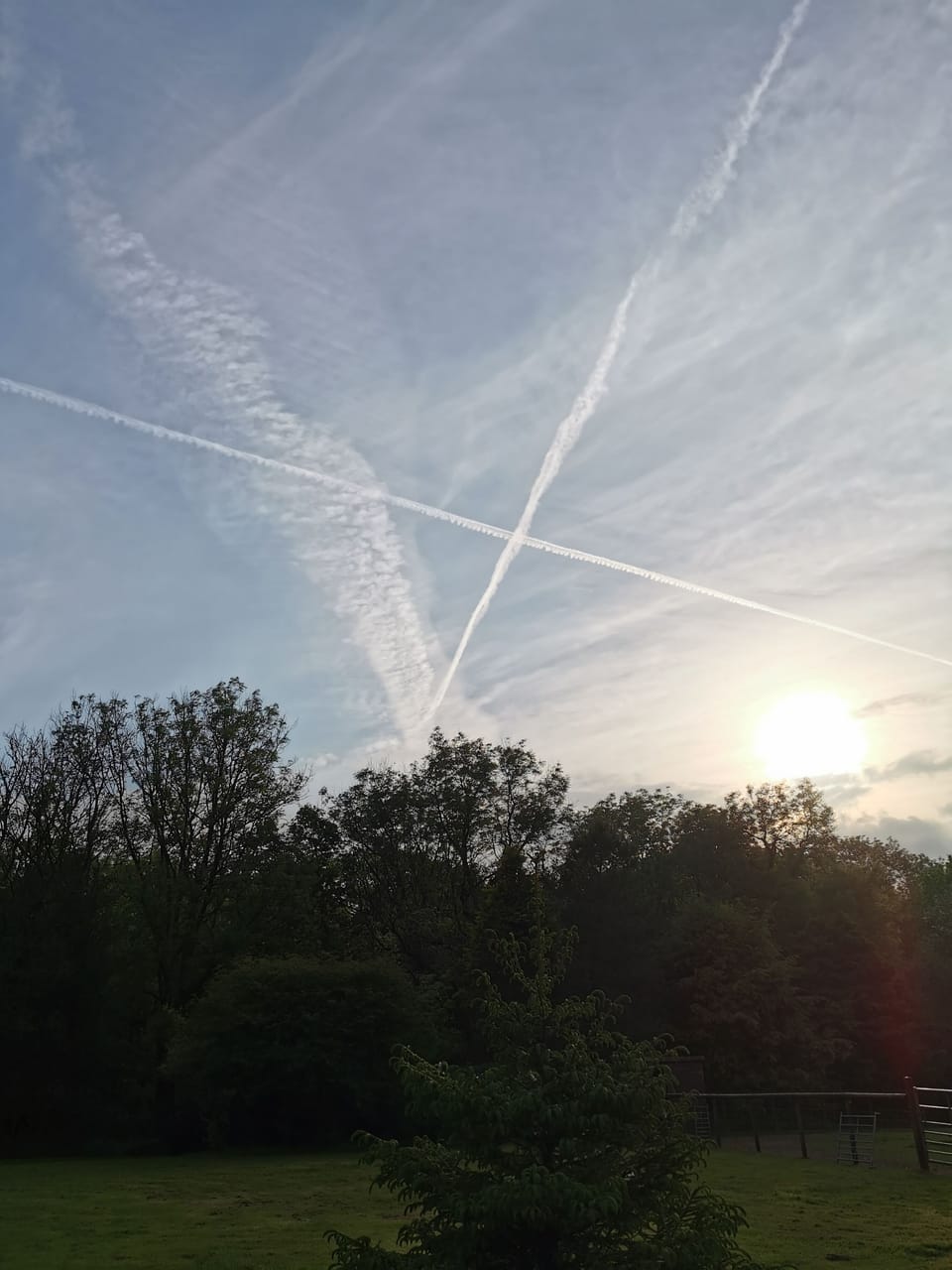 Watching the sun set from the hot tub. 