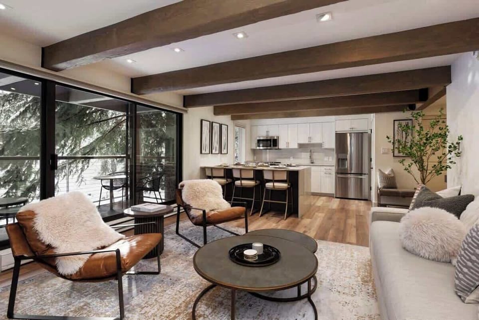 View from living room to the kitchen