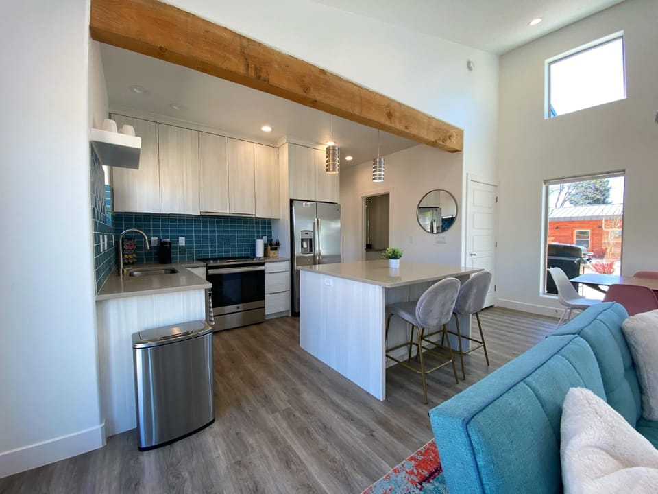 Feel right at home in the fully-equipped kitchen. Timber + Tin E provides everything you need to create delicious meals during your stay.