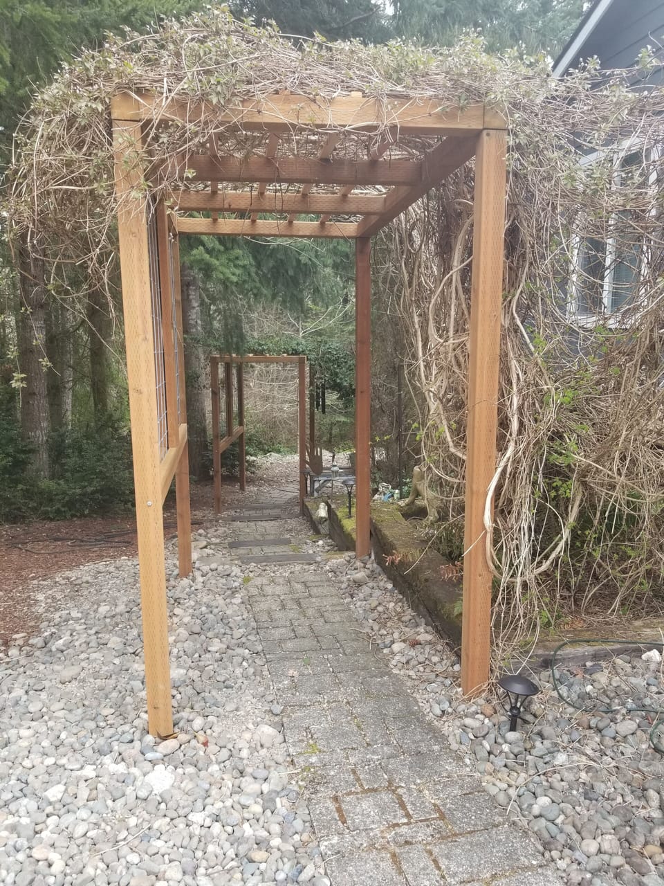 walk from private parking pad to entrance