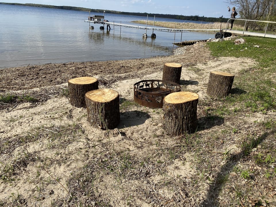 Lakeside fire pit