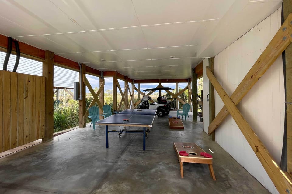 Lower Level | Golf Cart (w/ addt'l fee) | Ping Pong Table | Cornhole