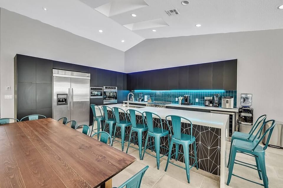 Modern spacious kitchen with island for seating
