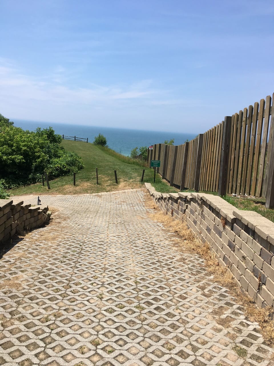 Paved path to bluff and beach 