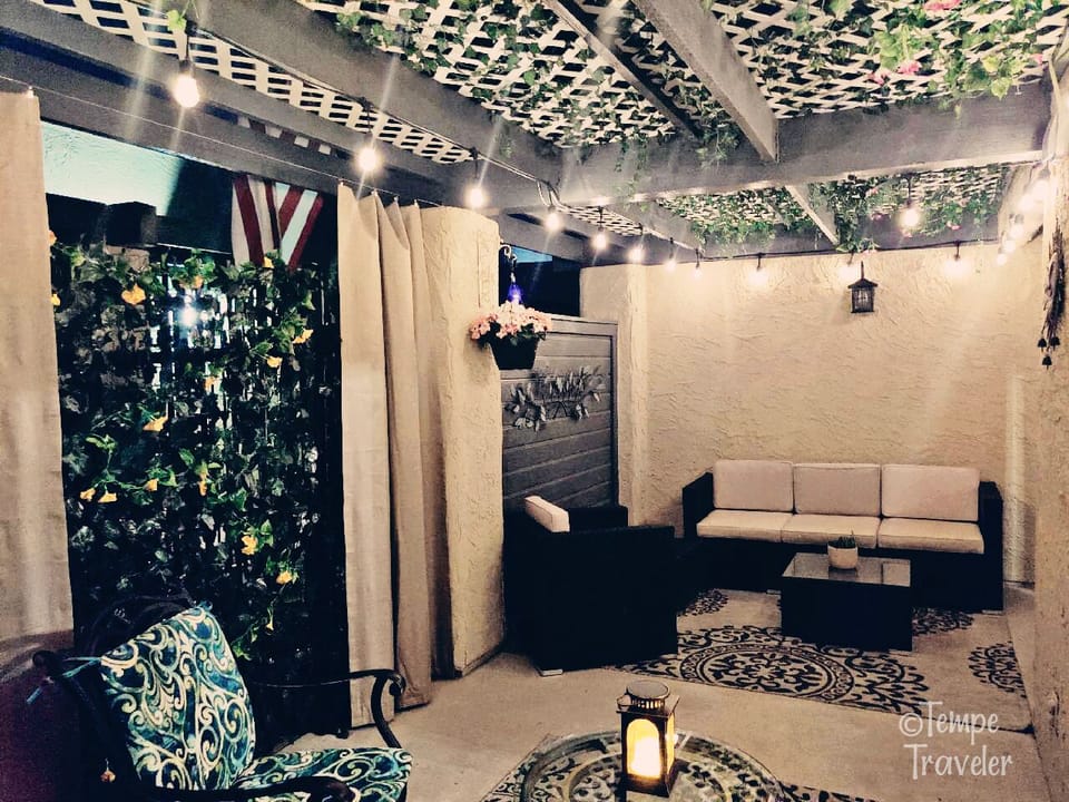 Front patio at night